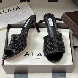 Alaia Minimalist Luxury Woven Leather Heels